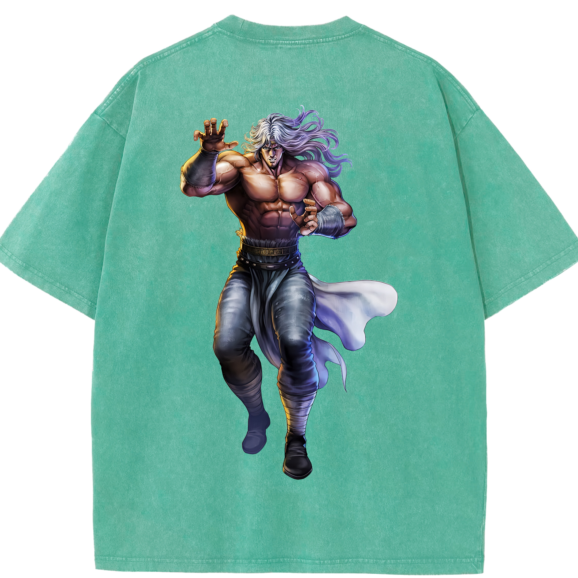 （画像用） 北斗の拳 Fist of the North Star 綿100% ヴィンテージ風 半袖Tシャツ（背面プリント）